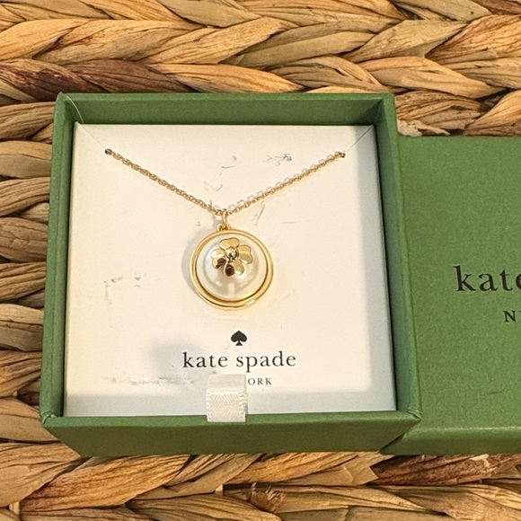 kate spade Jewelry - Kate Spade Gold and White Pearl Pendant Necklace